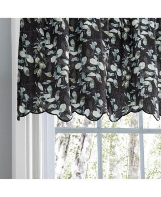 Athena Crushed Taffeta Rod Pocket Valance - 48x15", Black