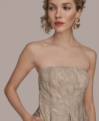 Women's Strapless Fit & Flare Midi Dress