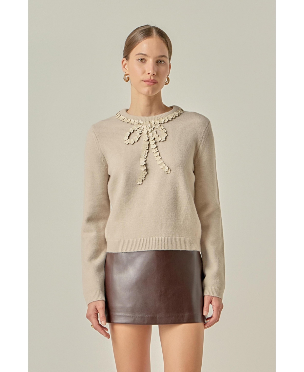 English Factory Women's Floral Bow Detail Top