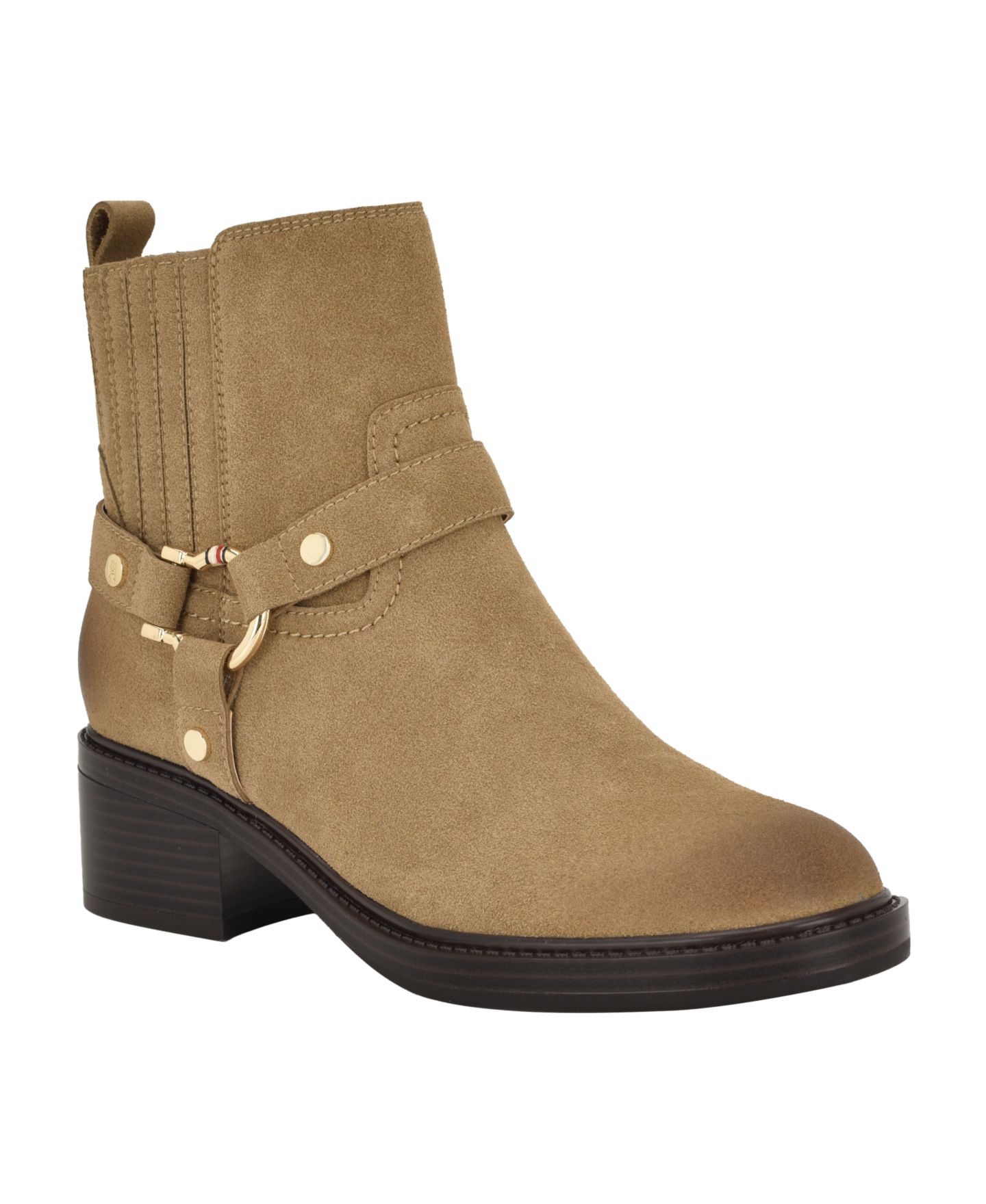 Женские ботинки Tommy Hilfiger Varik Harness Block Heel Booties, цвет: Тёмный натуральный — фото 1