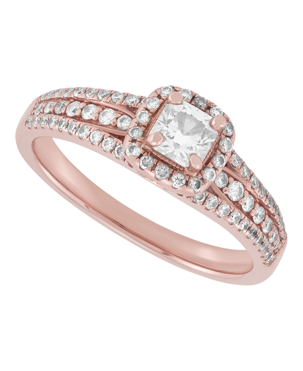 Macy's Diamond Engagement Ring (3/4 Ct. T.w.) In 14k Rose Gold In Gold