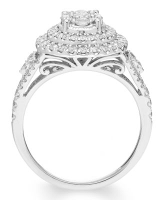Diamond Cluster Halo Ring (1 ct. t.w.) in 14k White Gold