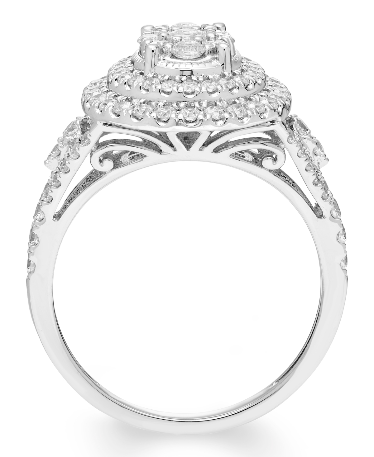 Macy's Diamond Cluster Halo Ring (1 ct. t.w.) in 14k White Gold