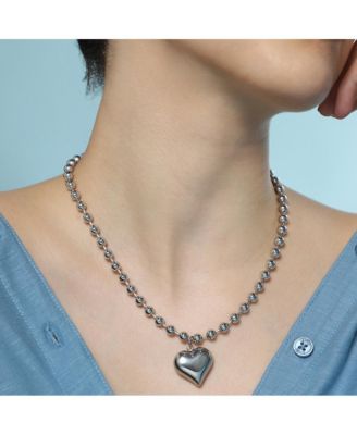 Women's The Puffer-Cuoer Pendant Necklace - Chrome Silver