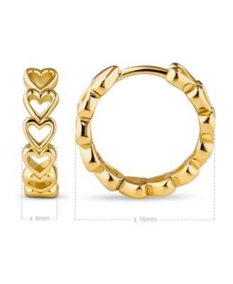 Open Heart Hoop Earrings in Gold Plated Sterling Silver