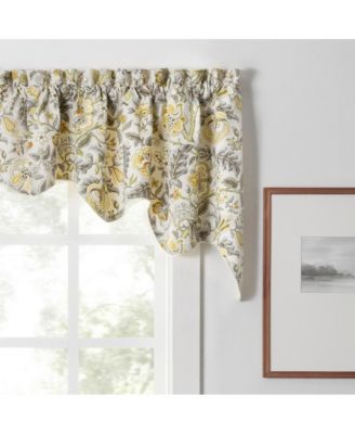 Regency Swag Shaped 3" Rod Pocket Grey Window Valance