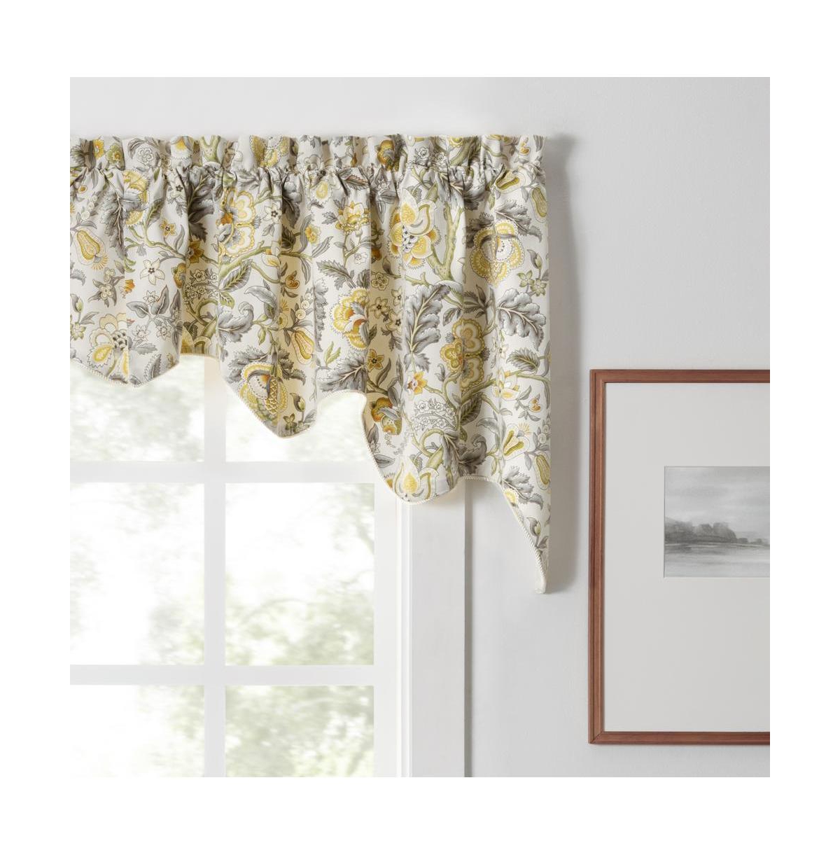 Ellis Curtain Regency Swag Shaped 3" Rod Pocket Grey Window Valance