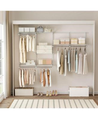 4-8 FT Wall-Mounted Closet Organizers and Storage System with Hanging Rod