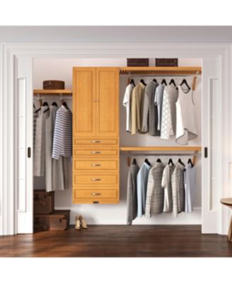 1Pc Solid Wood 5 Drawers and Solid Wood Doors Reach-In Closet Organizer