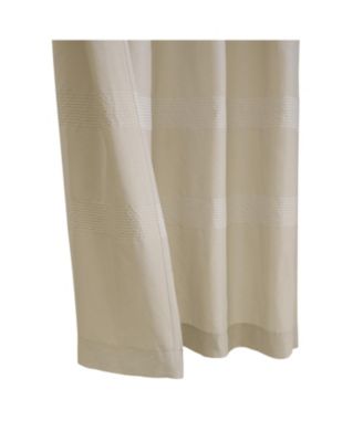 100% Polyester Phoebe Light Embroidered Stripe Filtering Grommet Curtain Panel