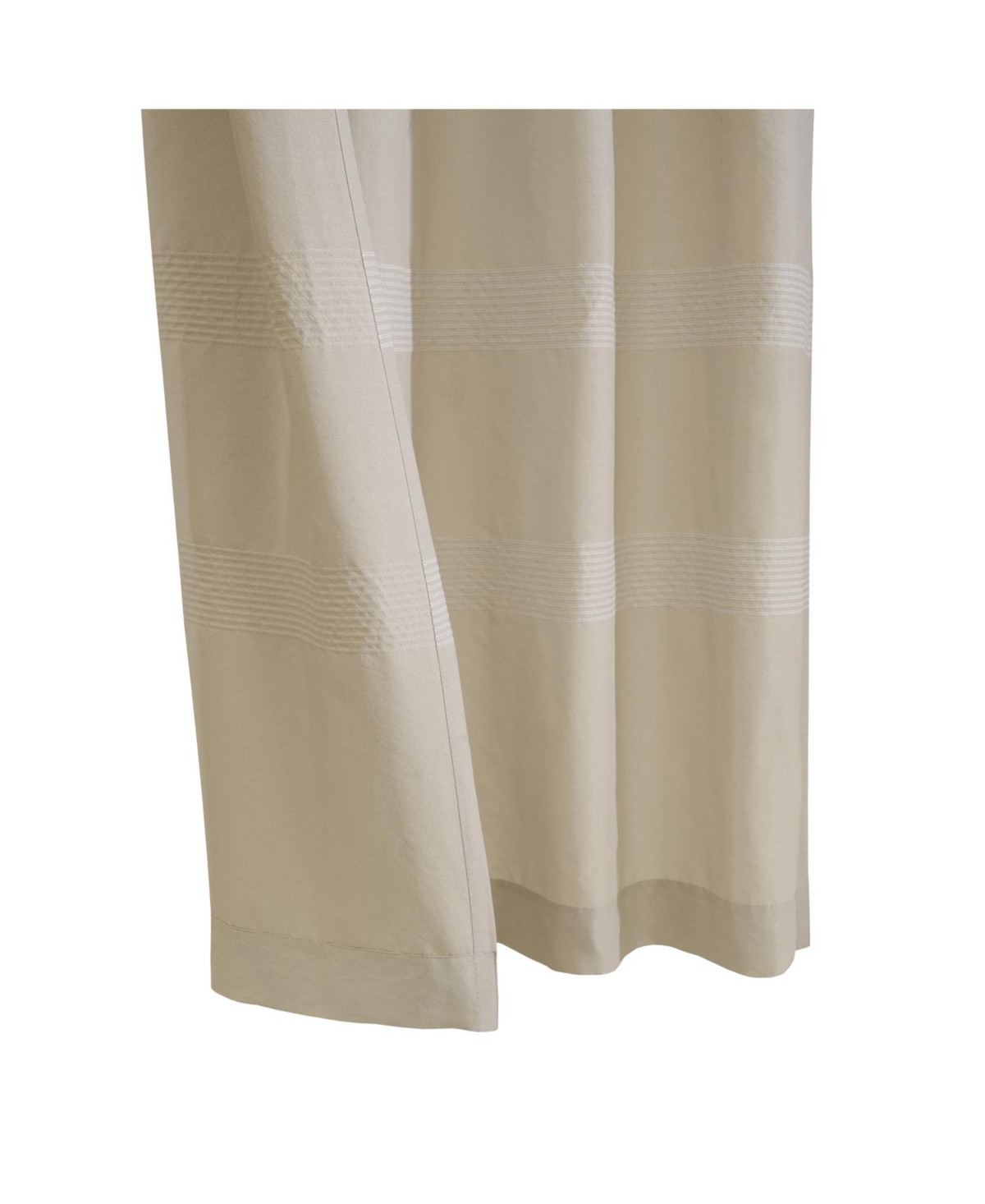 Habitat 100% Polyester Phoebe Light Embroidered Stripe Filtering Grommet Curtain Panel 52" x 108