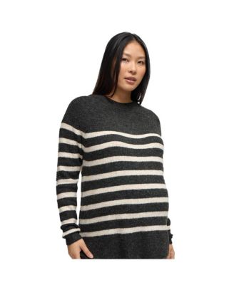 Maternity Mock Neck Striped Sweater
