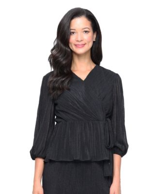Alex Evenings - Petite 3/4-Sleeve Micro-Pleated Top
