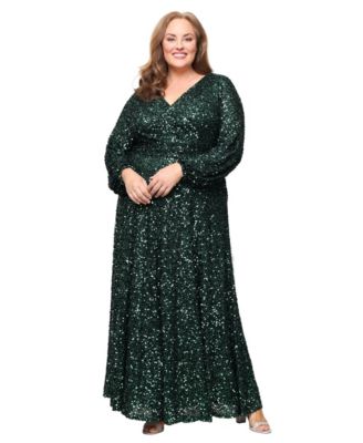 Alex Evenings - Plus Size Sequin A-Line Long Dress
