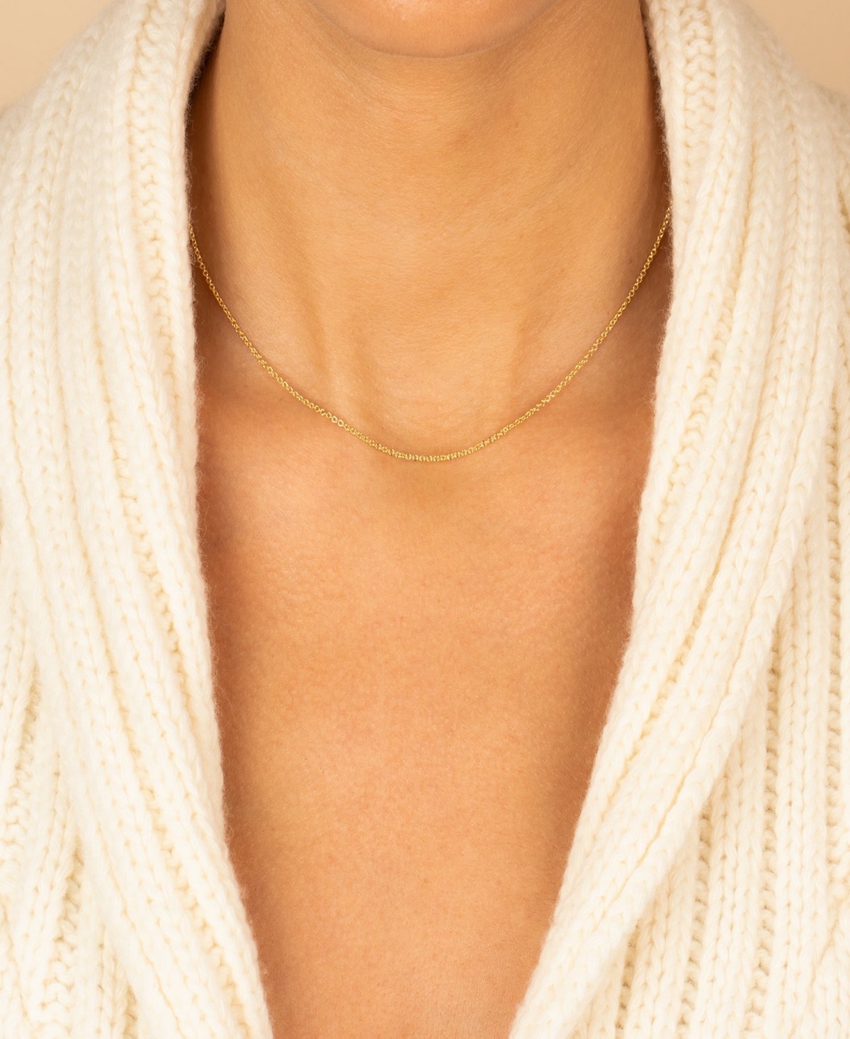 by Adina Eden Dainty Gold Plated Cable Chain Necklace