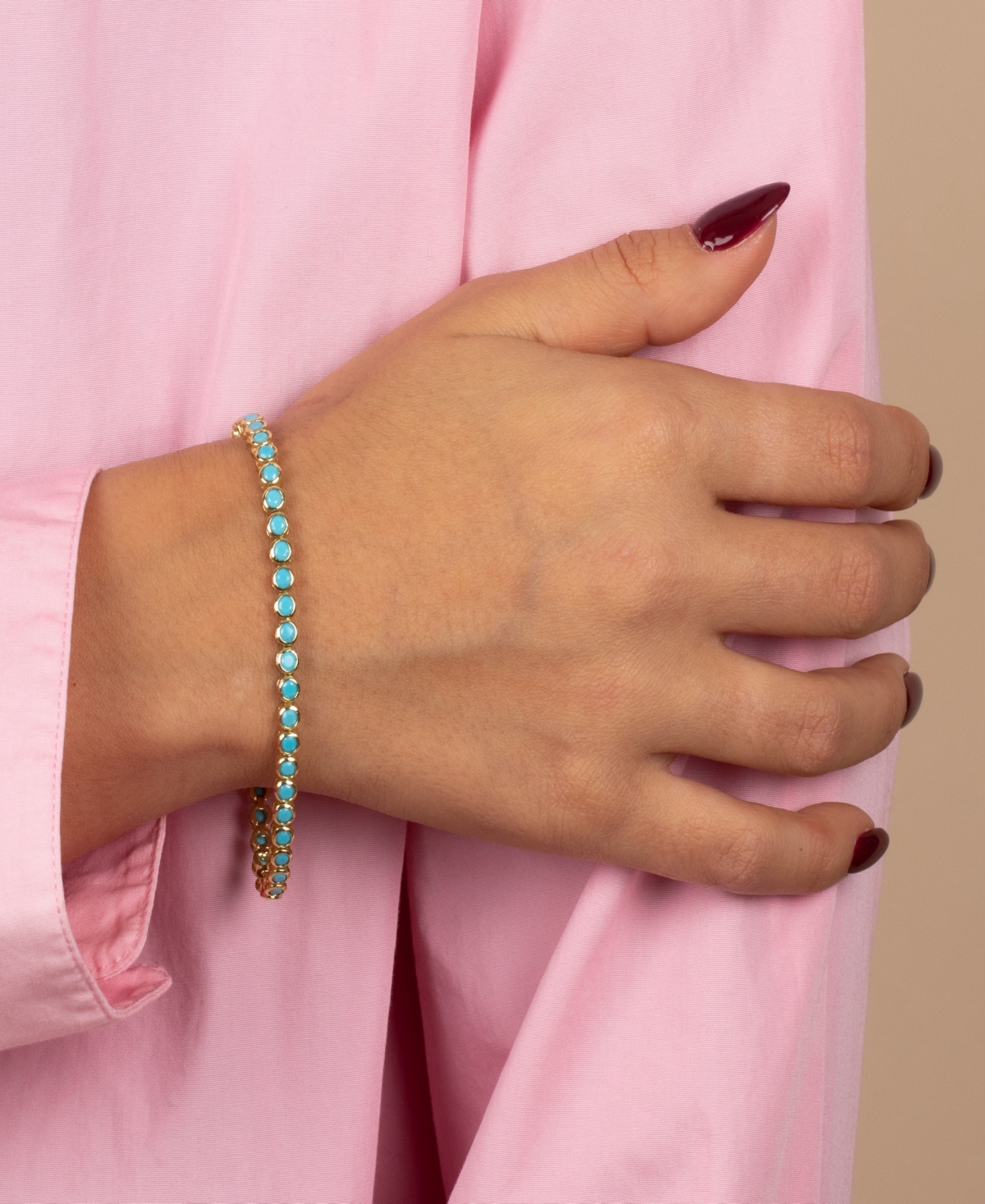 By Adina Eden Colored Bezel Tennis Bracelet