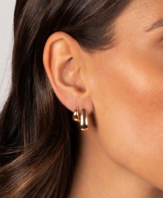 The Solid Graduated Gold Plated Huggie Earring Combo Set