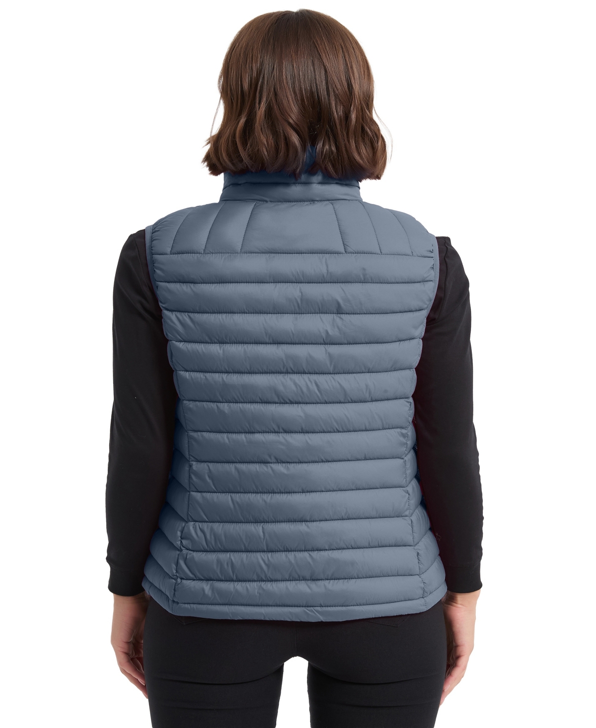 Hawke & Co. Women's Rail Quilt Packable Puffer Vest In Gray