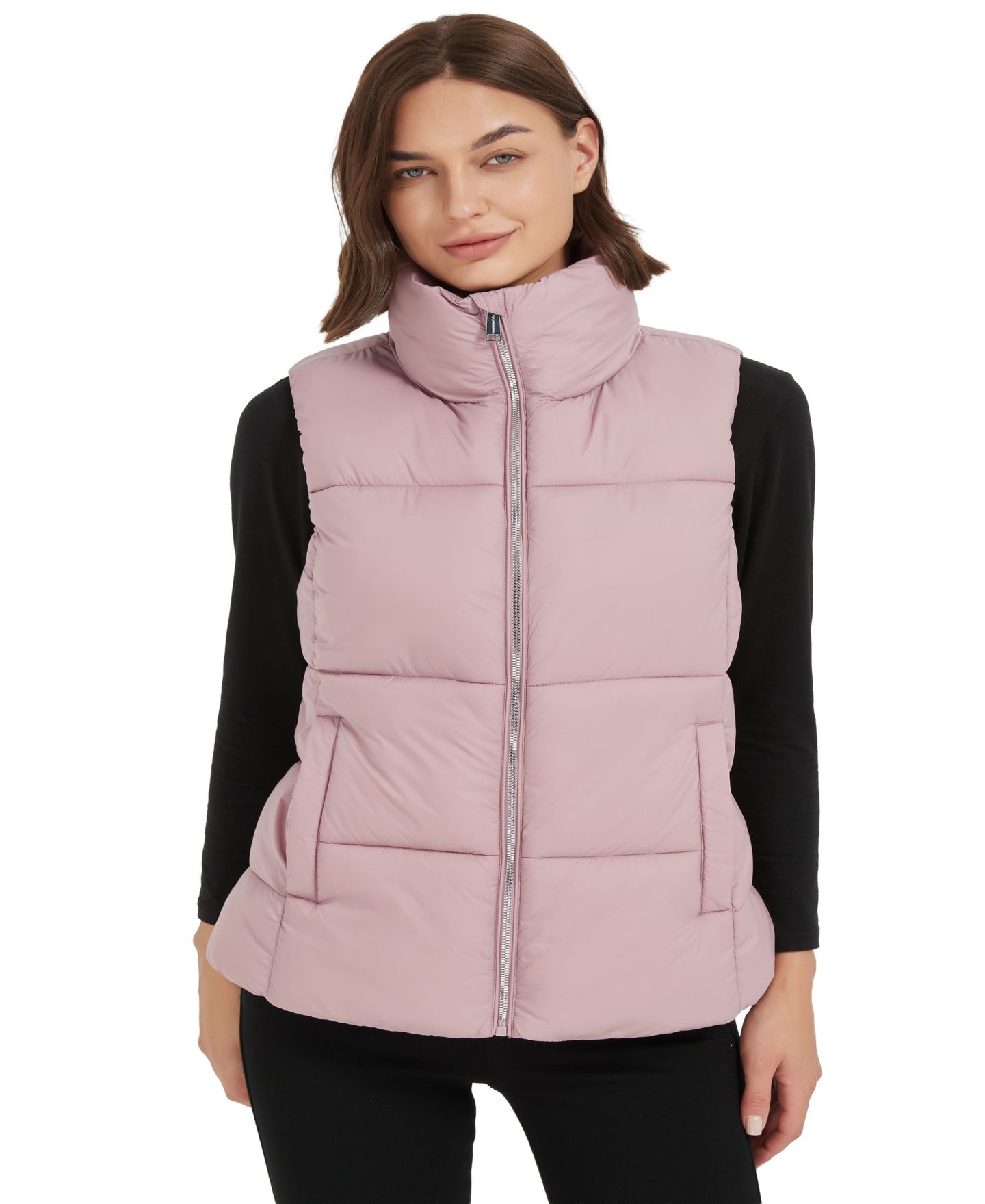 Женский жилет Hawke & Co. Quilted Puffer, цвет: Розовато-лиловый — фото 1