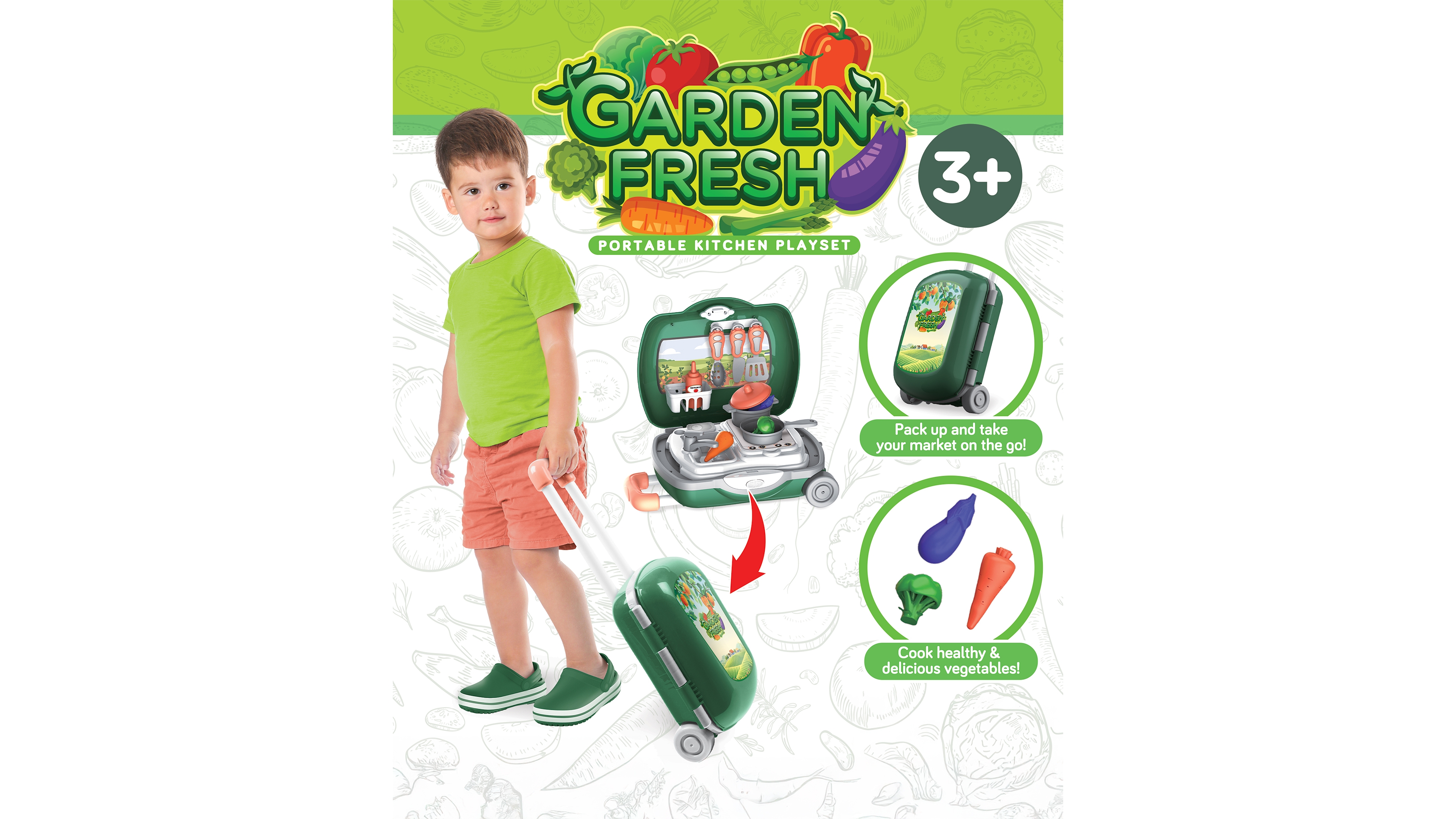 World Tech Toys Garden-Fresh Portable Kitchen Playset