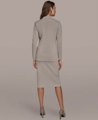 Women's Notch Lapel Collar Tie-Front Sweater Blazer