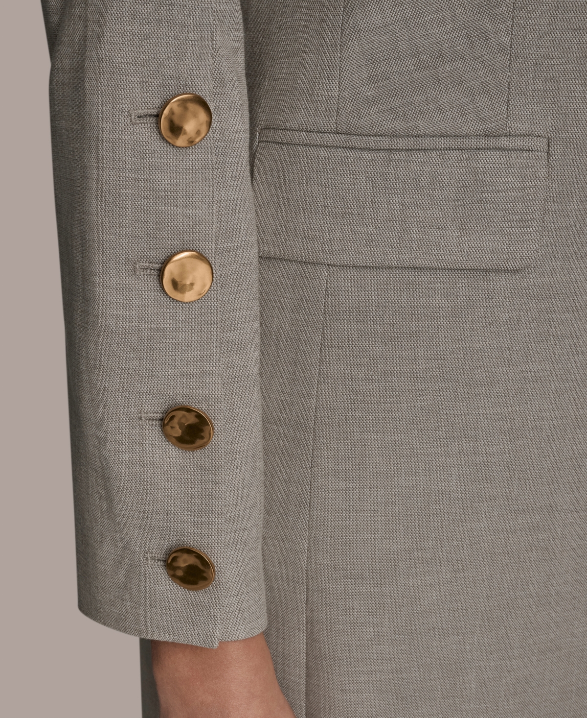 Donna Karan Women's Button Sleeve Jacket In Gray