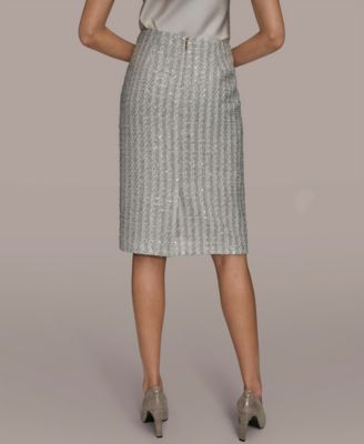 Women's Sequin Detail Pencil Midi Skirt