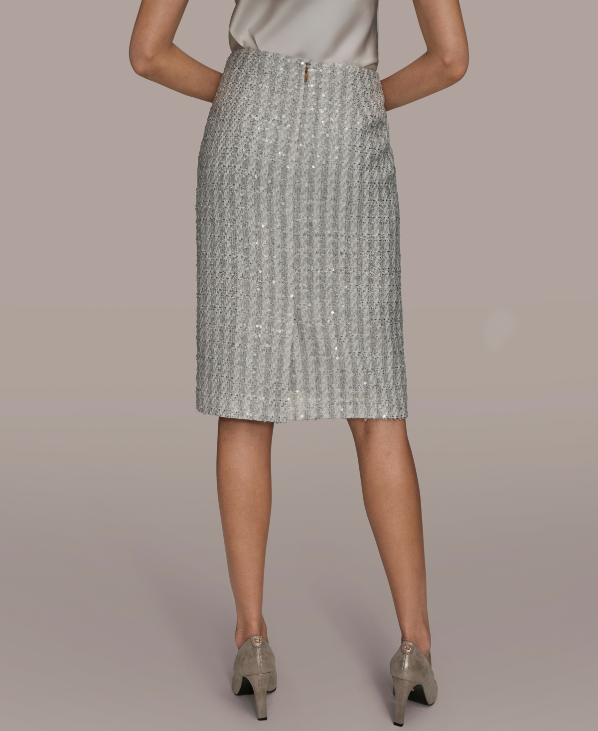 Donna Karan New York Women's Sequin Detail Pencil Midi Skirt