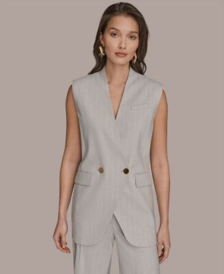 Donna Karan New York - Women's Pinstripe Sleeveless Vest