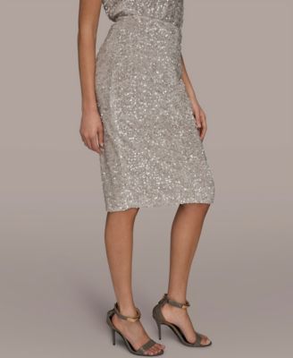 Women's Sequin Detail Midi Skirt