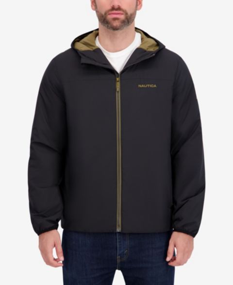 Мужская куртка Nautica Hooded Transitional Zip Front, цвет: Чёрный