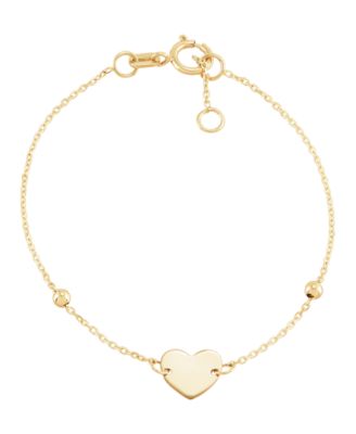 Italian Gold - Heart Bracelet in 14K Yellow Gold