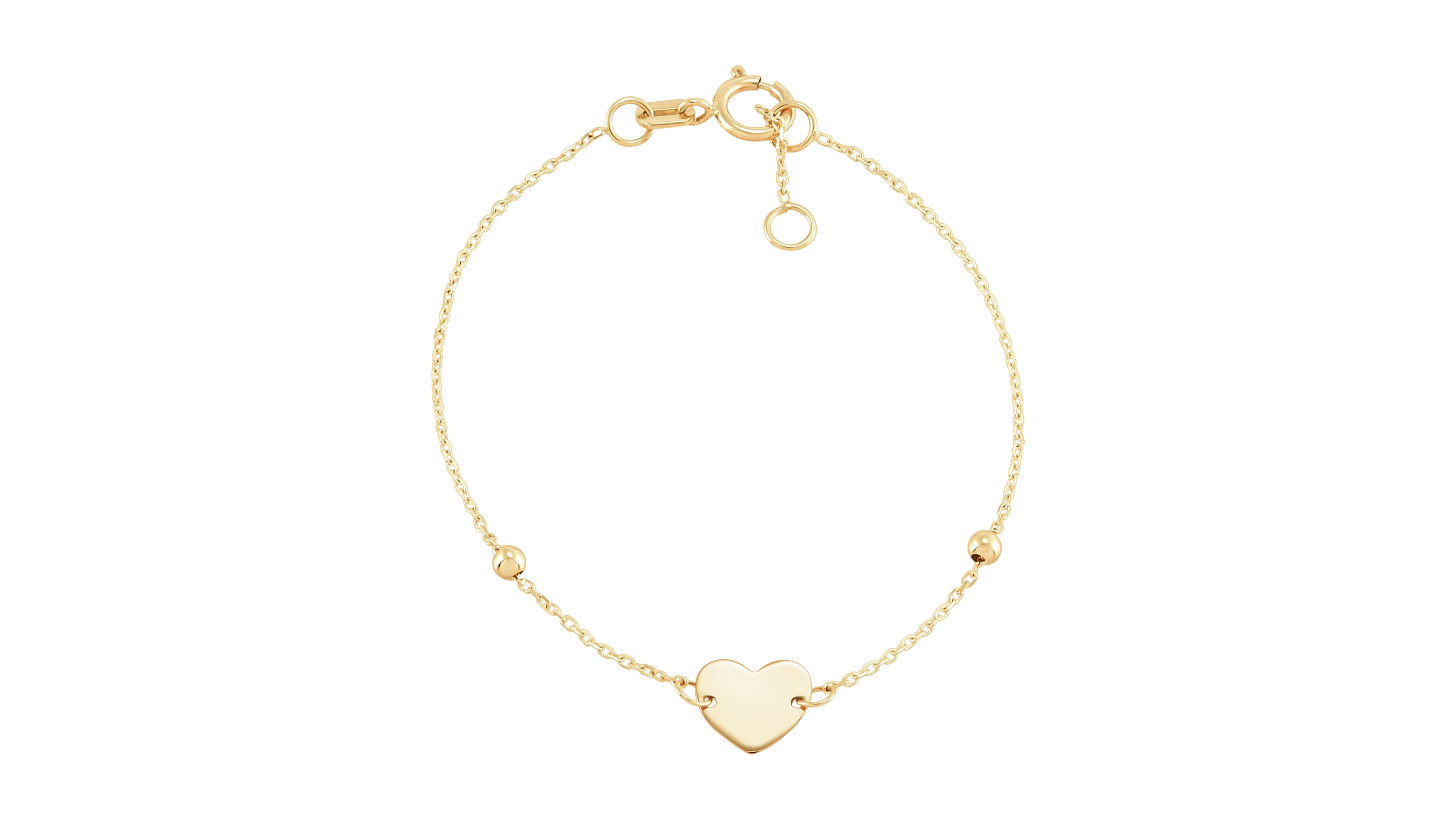 Italian Gold Heart Bracelet in 14k Yellow Gold