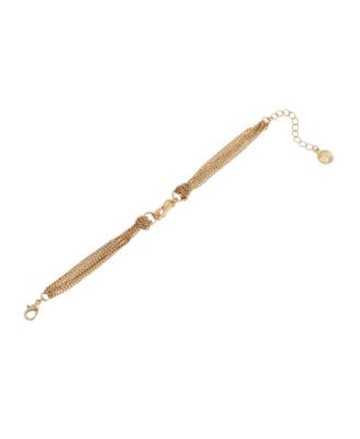 Gold Signature Logo Layered Chain Bracelet