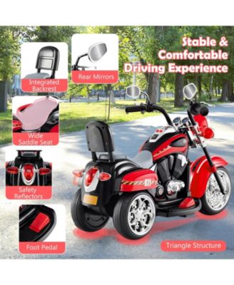 6V Powered Toddler 3-Wheel Motorbike Ride On Toy with Horn and Headlight