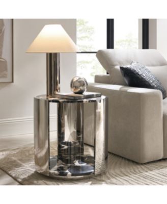 1 piece polished stainless steel base Flare End Table
