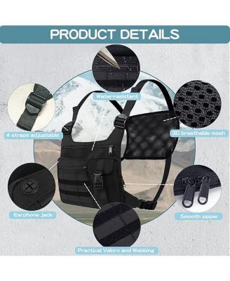 Tactical Chest Pack Running Bag: Lightweight Water-Resistant Outdoor Sports Vest for Hiking EDC - Men & Women