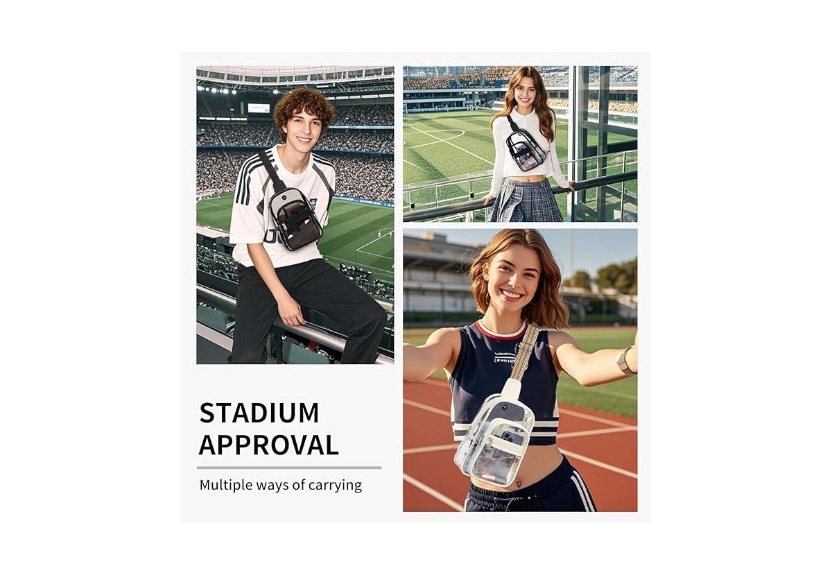 Batfox Clear Backpack Purse Crossbody Fanny Pack Clear Bag for Women