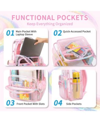 Heavy-Duty Clear Backpack with Wide Straps – Transparent School Bag for Stadium, Concerts, Sports & Events