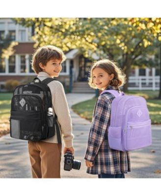 Mesh Backpack Heavy Duty, See Through School Backpack Transparent Bookbag for Swimming, Beach, Sports, Work, Travel