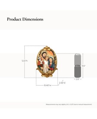 Holy Family Wall Plaque, Oval Religious Decor Featuring Joseph, Mary & Baby Jesus for Prayer Room & Faithful Home