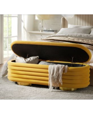 Rupert Bench with Gold-finished Metal Legs