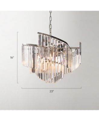 Luxe Spiral Chandelier - Nickel/Clear