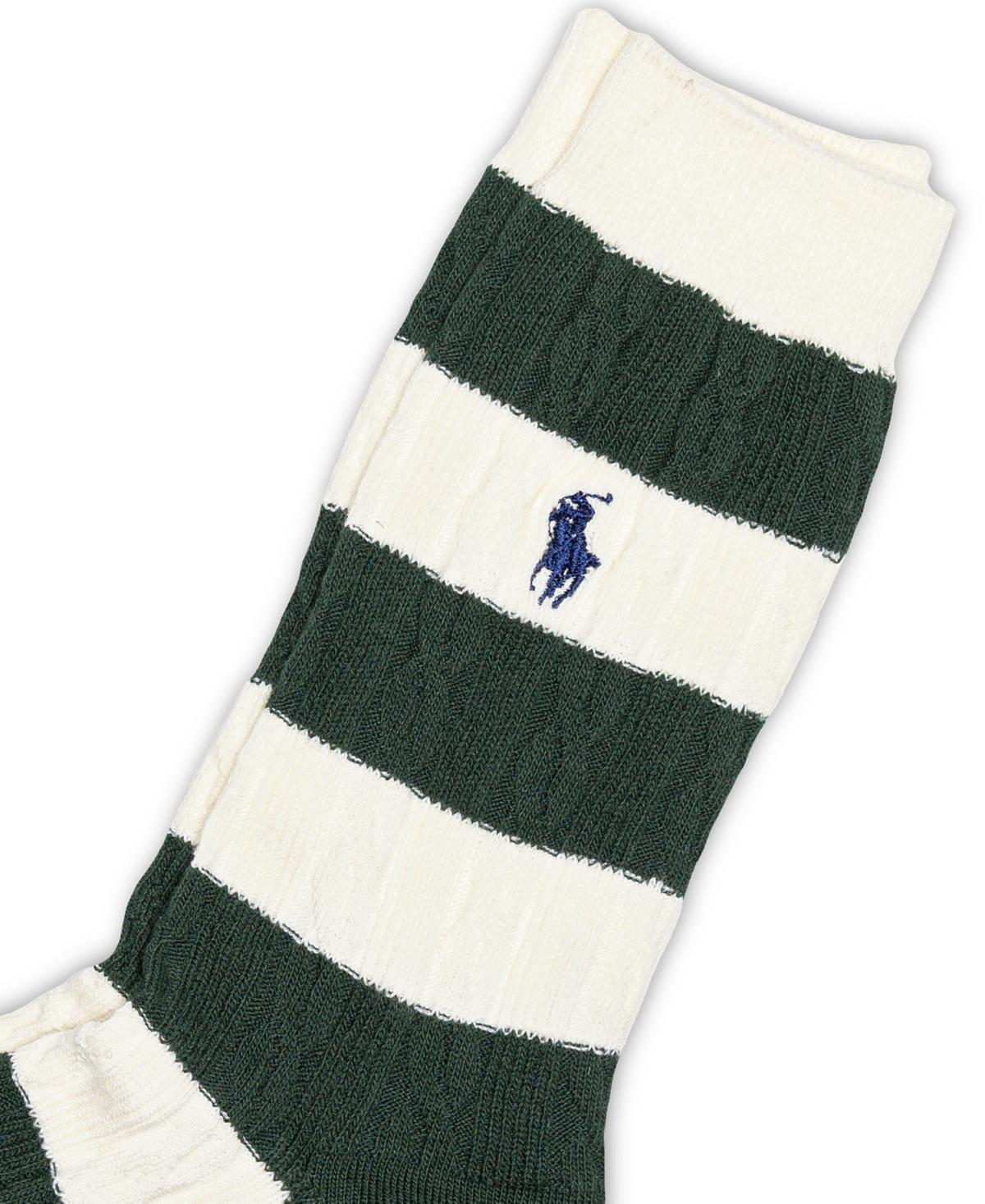 Polo Ralph Lauren Women's Rugby Cable-knit Socks 793111 In Green