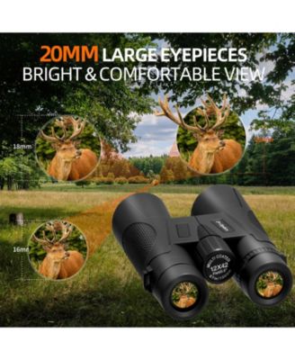 12x42 HD Binoculars for Adults – High Powered Waterproof Binoculars with Phone Adapter, Tripod & BAK4 Prism