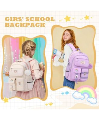Girls Backpack 3 Pcs Set Multiple Pockets