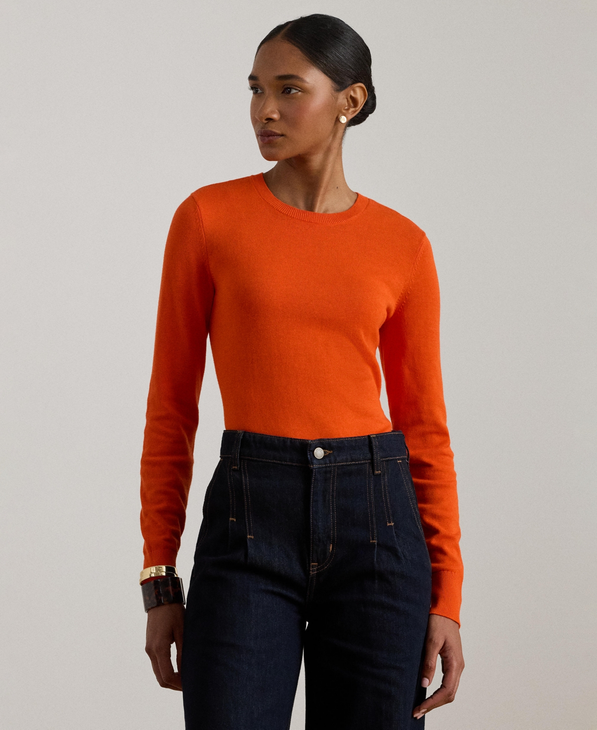 Ralph Lauren Women's Cotton-blend Sweater In Orange