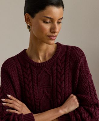 Women's Cable-Knit Crewneck Sweater