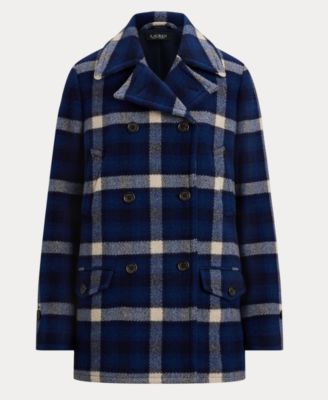 Women's Double-Breasted Plaid Coat