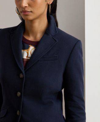 Plus Size Cotton Herringbone Jacquard Blazer